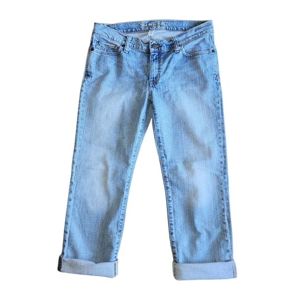 Abercrombie & Fitch Women Jeans, Light Wash Cuffed Crop Jeans, Sz 6 - Picture 1 of 11